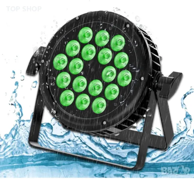 DMX 18 x18W Водоустойчиви DJ LED Par светлини RGBW IP67 Сценични светлини LED диско осветление, снимка 1