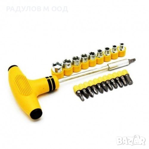 Комплект Т-отвертка с битове и гнезда 24 части / 2482 /, снимка 1