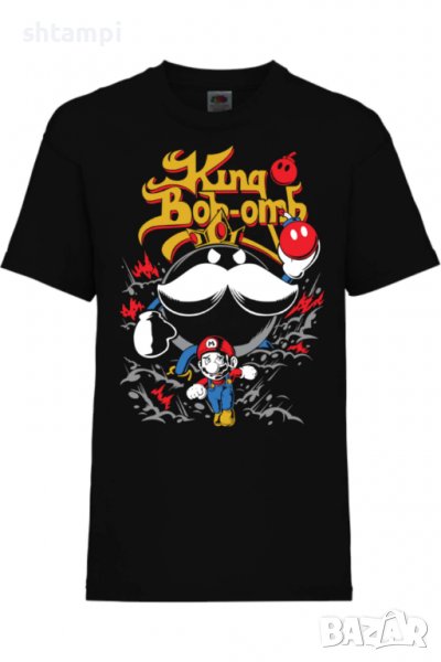 Детска тениска Nintendo King Bob Omb,Игра,Гейм,Геймър,Подарък,Изненада,Повод,Празник,Събитие., снимка 1