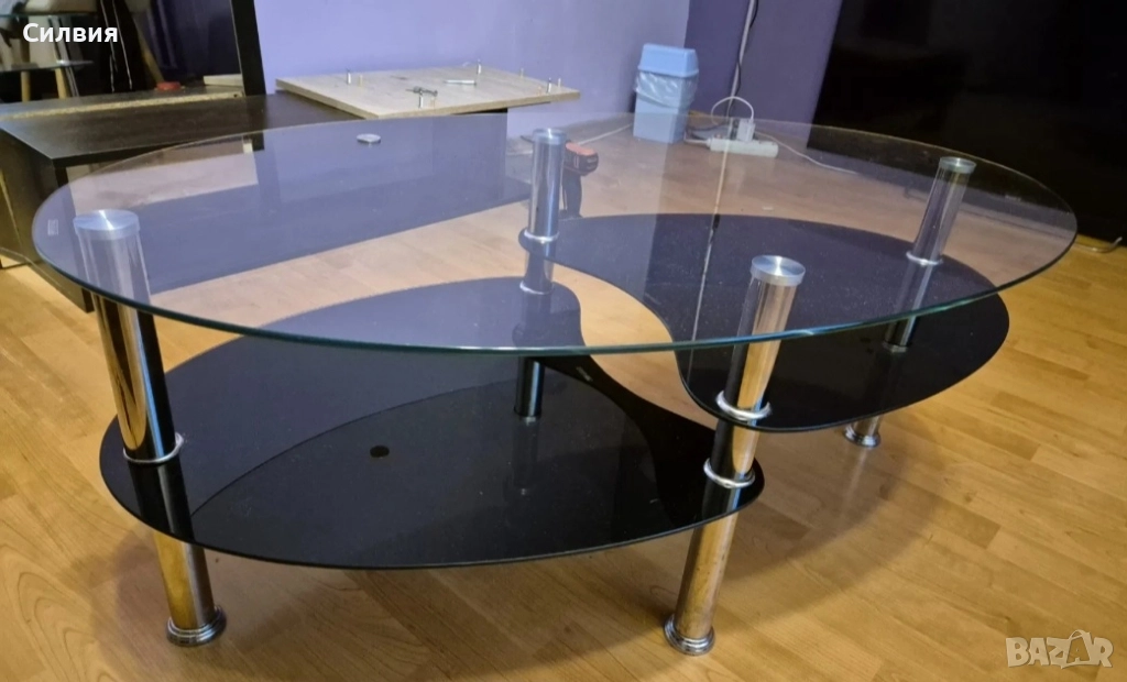 холна стъклена масичка, снимка 1
