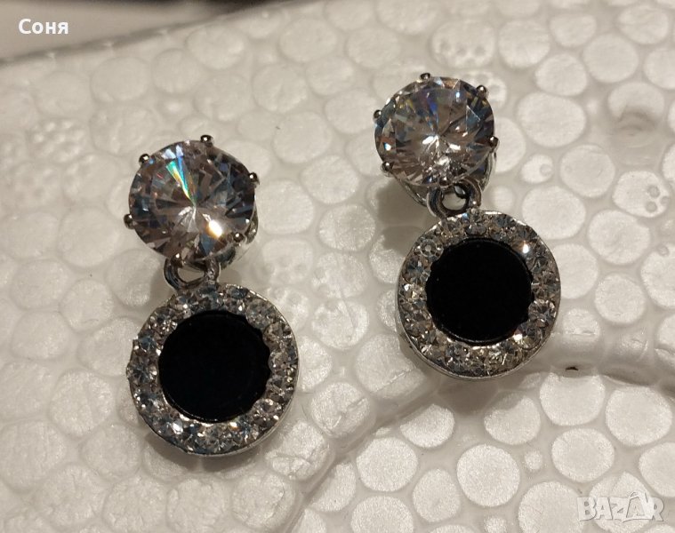 Нежни обеци, обици с камъни , снимка 1
