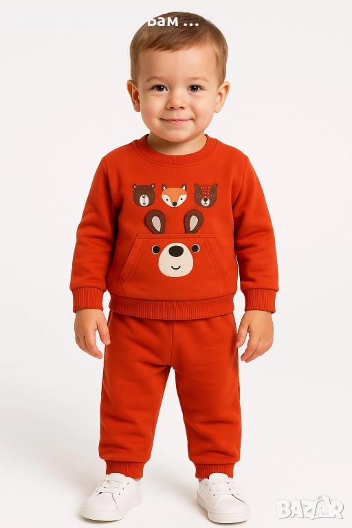 Ватиран детски комплект с мечета и лисица, снимка 1