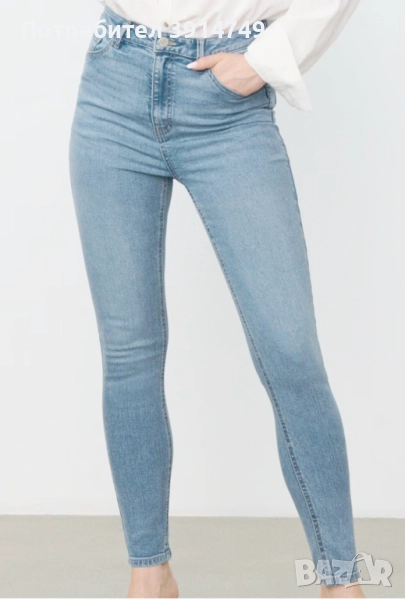НОВИ дънки, skinny, с добра еластичност, висока талия, нормална дължина, размер 34, снимка 1