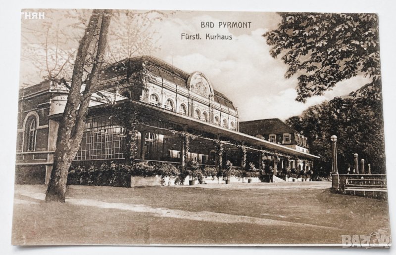 Стара черно-бяла картичка Бад Пирмонт 1910, снимка 1