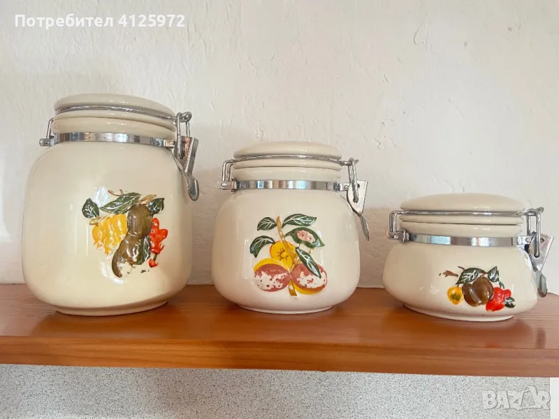 Комплект 3 бр буркани за подправки, съхранение със закопчалка, снимка 1