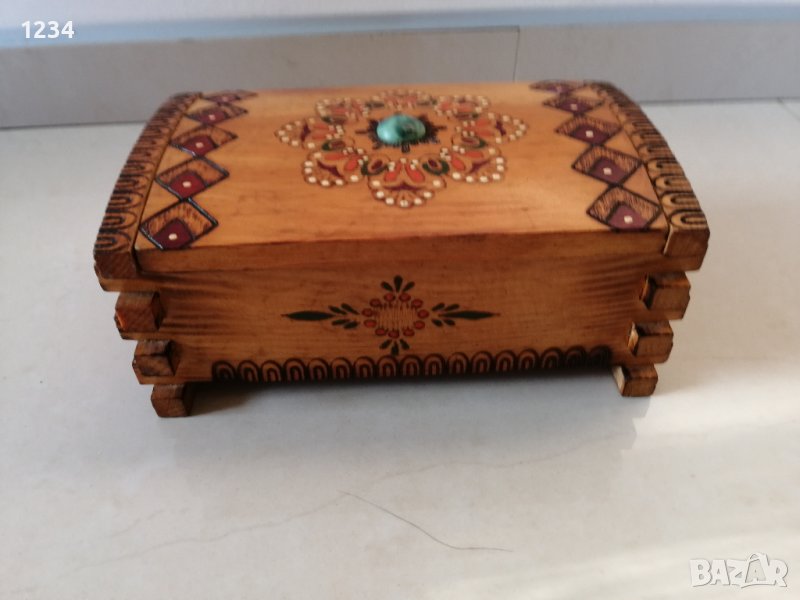 Дървена кутия 21 х 12 h 9 см. , снимка 1