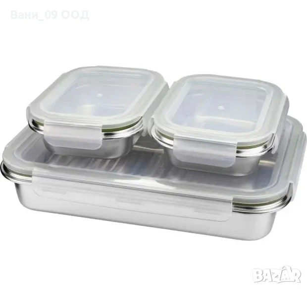Сет 3 метални кутии за храна, снимка 1
