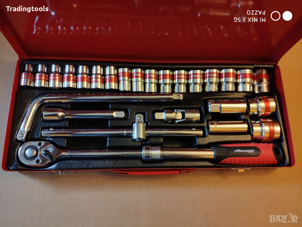 NEILSEN TOOLS гедоре /гидория 1/2 26части качествени вложки камъни комплект метална кутия, снимка 1