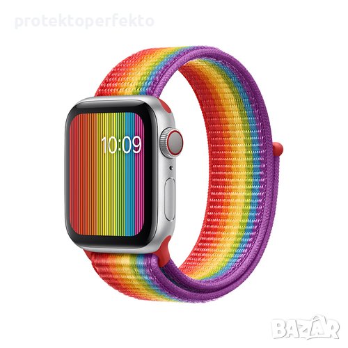 Pride каишка Apple Watch 49 mm/ 45/ 44/ 42 текстилна велкро, снимка 1