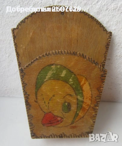 кутия за стена с пате, закачалка - акордеон, стари дървени, снимка 1