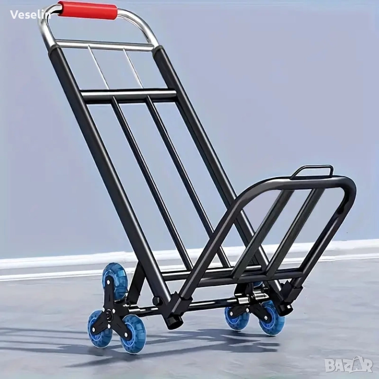 Сгъваема ръчна количка за тежки товари с въртящи се на 360 градуса колела, снимка 1