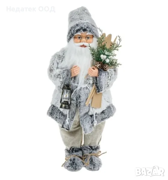 Коледна декоративна фигура, Дядо Коледа, Сив, 45 см, снимка 1