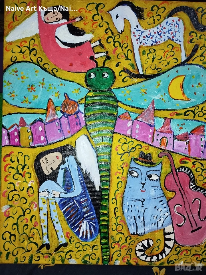 Картина платно маслени бои акрилни бои размер в.52 / ш.42, снимка 1