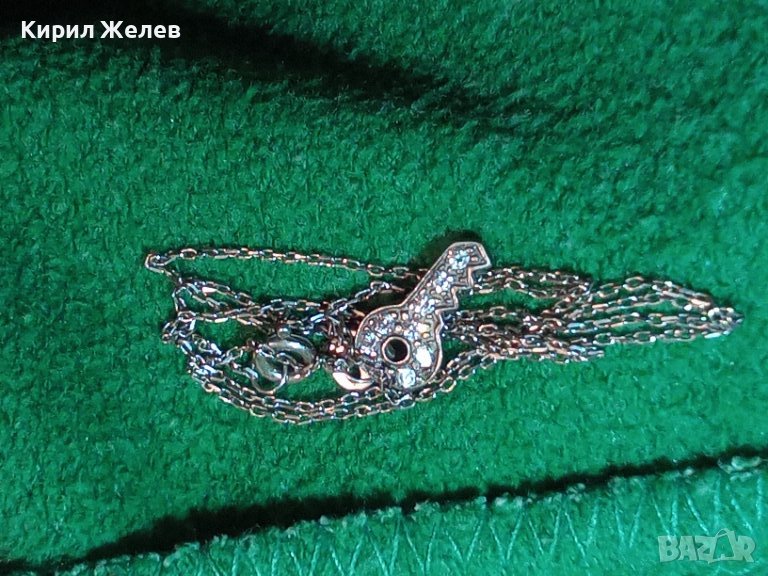 ФИНО СРЕБЪРНО КОЛИЕ - КЛЮЧЕ с ЦИРКОНИ и СРЕБЪРНА ВЕРИЖКА 925 АРТ БИЖУ 24654, снимка 1