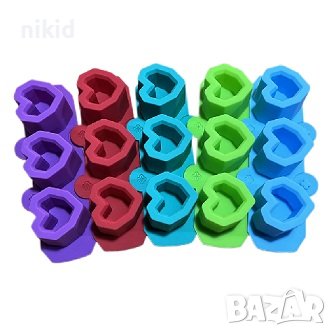 3 бр сърце кашпи кашпа калъп свещ саксия чаша шоколад глина силиконов молд форма калъп, снимка 1