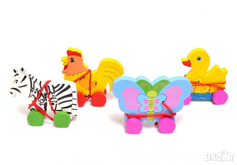 Нови дървени животни с въженце, снимка 1