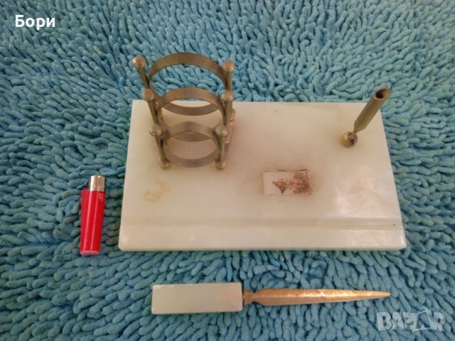 Стара мраморна поставка органайзер, снимка 3 - Други ценни предмети - 38053695