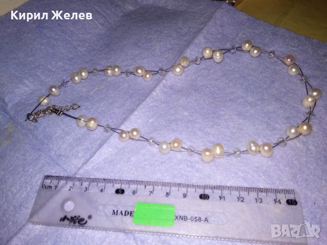 НЕЖНО ФИНО РЕТРО - АРТ КОЛИЕ ЕСТЕСТВЕНИ ПЕРЛИ и ФАСЕТИРАНИ КРИСТАЛИ 34793, снимка 4 - Колиета, медальони, синджири - 39140334