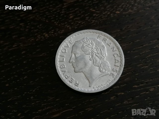 Mонета - Франция - 5 франка | 1949г., снимка 2 - Нумизматика и бонистика - 28365347