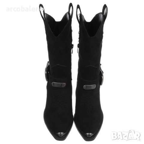 Дамски велурени уестърн и байкерски ботуши , снимка 5 - Дамски ботуши - 51943392