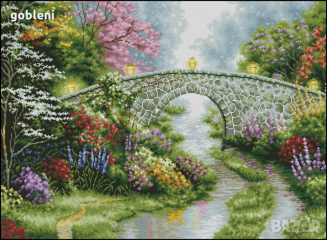 гоблен "ЛЯТНА ВЕЧЕР" Д46- размери 38*28 см,; 46 цвята; 49 лв., снимка 2 - Гоблени - 28587313