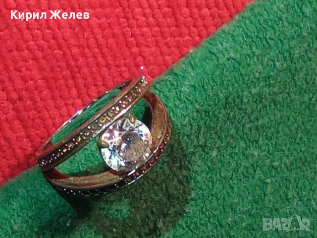 Стар СКЪПОЦЕНЕН БРОНЗОВ ПРЪСТЕН с МАСИВНА БЯЛА ПОЗЛАТА МАРКИРОВКИ и БРИЛЯНТНО ФАСЕТИРАН ЦИРКОН 38638, снимка 18 - Антикварни и старинни предмети - 41682683