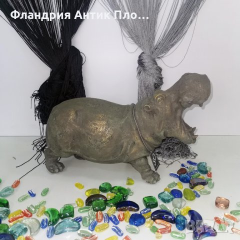 Голяма пластика - Хипопотам, снимка 1 - Статуетки - 34772447