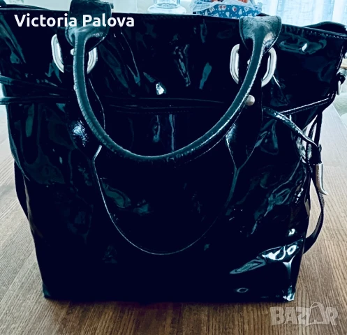 Маркова кожена чанта лак FREDERIC PARIS, снимка 13 - Чанти - 50675539