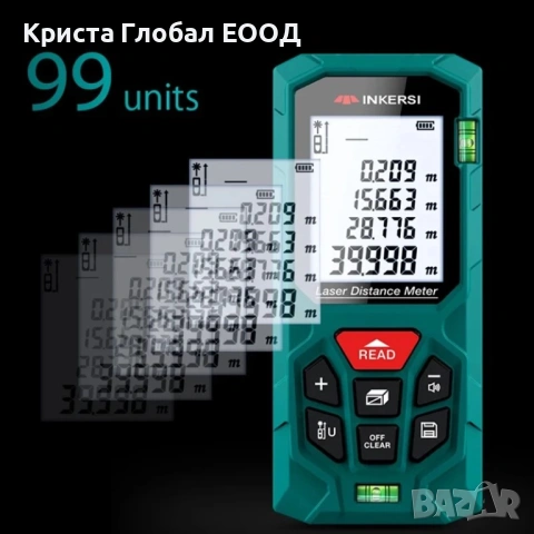🏗️ Прецизна Лазерна Рулетка INKERSI KE120 – 120м, снимка 2 - Измервателни инструменти - 53474109