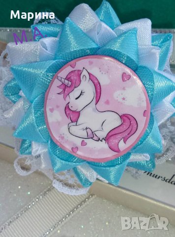 Красив аксесоар за коса с Еднорог! Модел 2, снимка 7 - Шноли, диадеми, ленти - 28631981