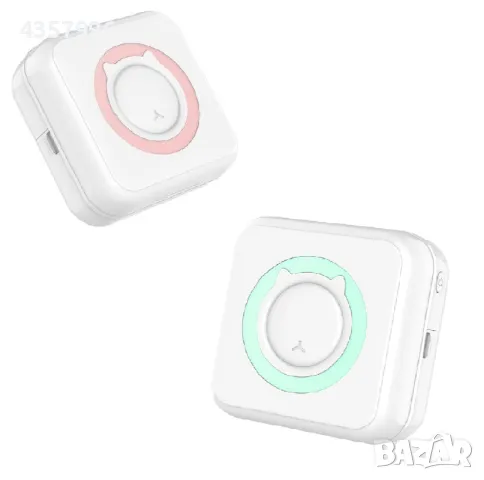 Мини принтер за деца, Bluetooth, USB зареждане, Бял