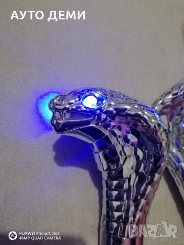 Сив хром метална топка кобра за скоростен лост със светещи очи за кола автомобил джип пикап бус ван , снимка 10 - Аксесоари и консумативи - 32796788