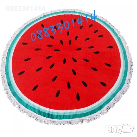 Плажна кърпа Диня Кръгла кърпа , снимка 2 - Хавлиени кърпи - 33212603