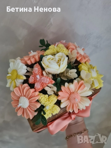 Букет от соеви цветя , снимка 2 - Декорация за дома - 51933836
