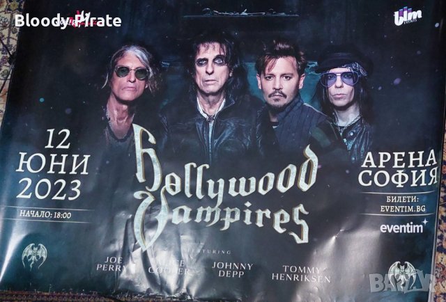 Плакат - Hollywood Vampires, снимка 2 - Други ценни предмети - 39376278