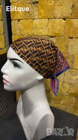 Копринен шал Висококачествена материя  Включена е кутия с марка 45x45 см fendi