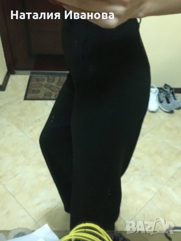 Черен панталон с широки крачули, снимка 2 - Панталони - 28184214