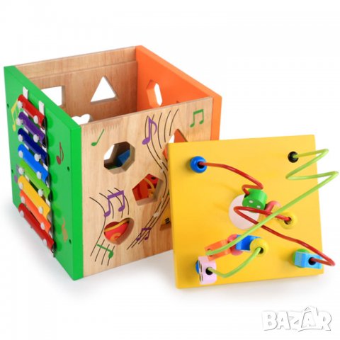 Сортер кубче, дървен детски сортер куб, образователна интерактивна играчка, игра, подарък за дете, снимка 5 - Образователни игри - 33553802