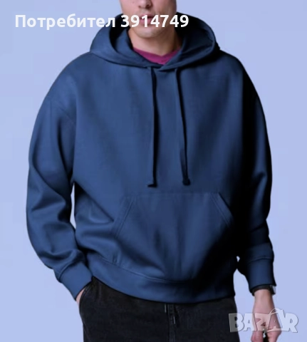 Блуза с дълъг ръкав / суетшърт; качулка, два предни джоба; лека, мека, топла, унисекс *НОВА*, снимка 4 - Суичъри - 51619230