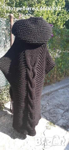 ръчно изплетено пончо , снимка 7 - Жилетки - 51855333