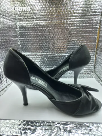 Дамски летни обувки на ток, черни, Paolo botticelli, 36 номер, запазени, снимка 2 - Дамски ежедневни обувки - 50335816