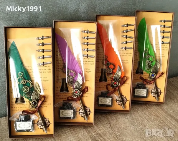 Луксозен калиграфски комплект с перо и печат 