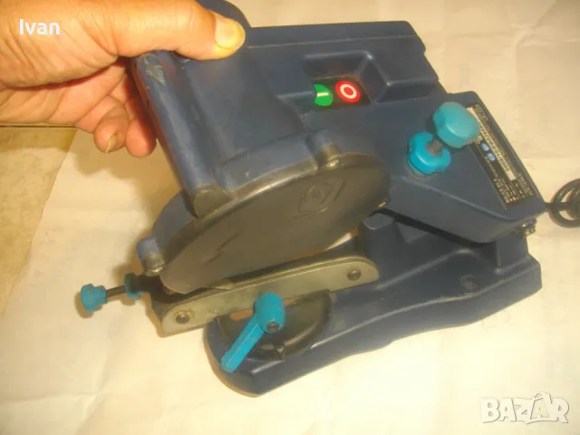 ф108мм 85W EINHELL 2008г. СТАРО МАСИВНО КАЧЕСТВО ЕЛЕКТРИЧЕСКА МАШИНА ЗА ЗАТОЧВАНЕ НА ВЕРИГИ ОТЛИЧНА, снимка 10 - Други инструменти - 50317366