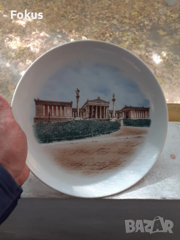 Стар порцелан Гърция колекционерска чиния, снимка 4 - Антикварни и старинни предмети - 53409003