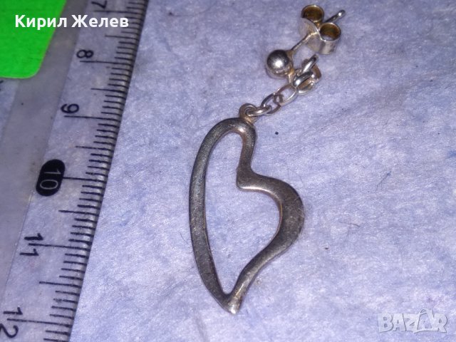 СРЕБЪРНО СЪРЧИЦЕ ФЕШЪН АРТ ОБЕЦА СРЕБРО 925 ИТАЛИАНСКА БУТИКОВА МНОГО КРАСИВА 21044, снимка 10 - Обеци - 40487739