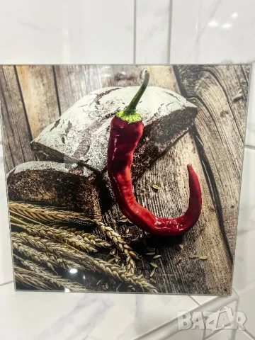 Плот кухня Картина Люти чушки/ плот 20 х 20см, принт стъкло, Glasspik Germany, снимка 7 - Картини - 49372009