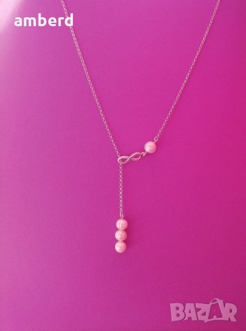 Уникално сребърно колие с перли, снимка 2 - Колиета, медальони, синджири - 35532164