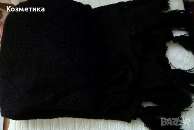 Голям черен памучен шал, снимка 7 - Шалове - 43063856