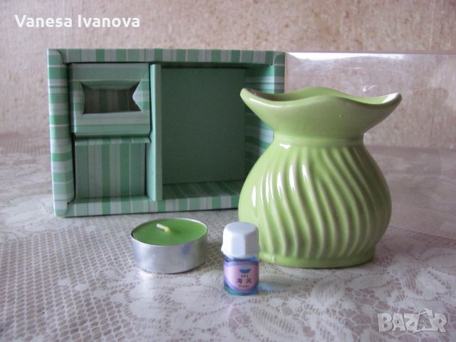 ПОдарък комплект - свещ, поставка, аромат, снимка 3 - Подаръци за жени - 28863743
