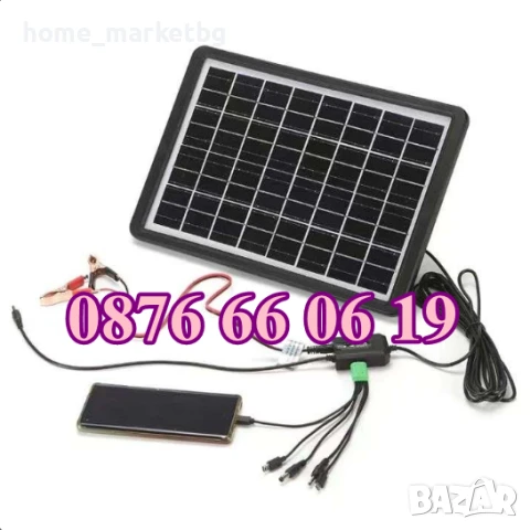 Соларен панел 15W с USB, накрайници за зареждане на телефони, батерии, снимка 2 - Къмпинг мебели - 50513419